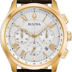 Bulova Men's Classic Wilton Brown Leather Strap Watch 46.5mm - 97B169